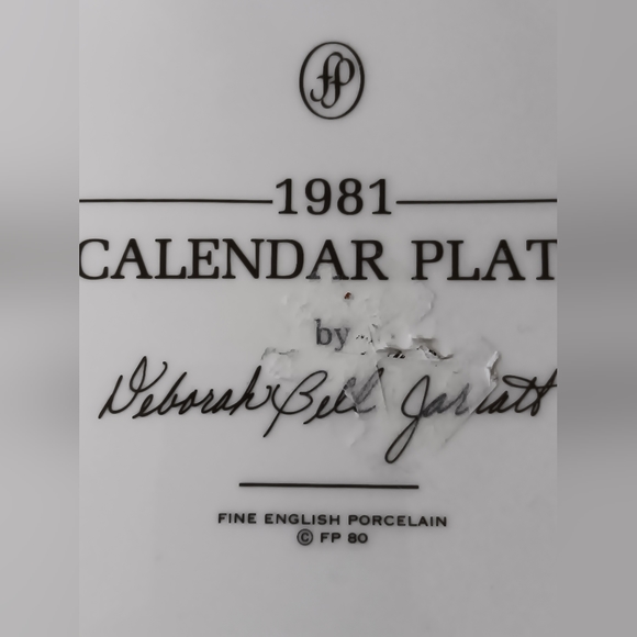 1981 Calendar Plate by Deborah Bell Jarrett - Picture 13 of 15